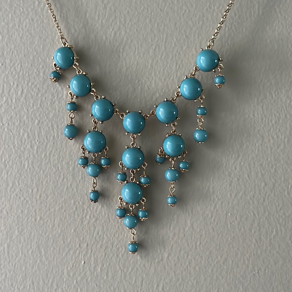 Teal Bubble Statement Necklace